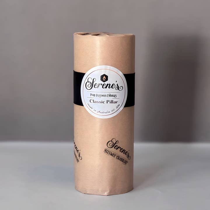Beeswax Pillar Candles | Classic | 20cm for wholesale by Serenes Beeswax Chandlery