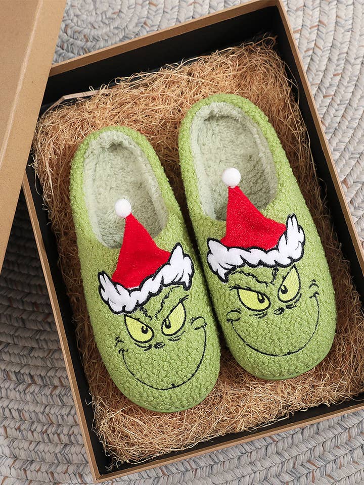 Christmas Grinchmas Cartoon Monster Cotton Slippers ZK3841 for wholesale by UNISHE