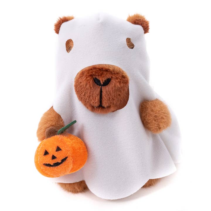 Capybara d'Halloween de 8" en Costume de Fantôme - Peluche Lumineuse dans le Noir pour la vente par Plushland
