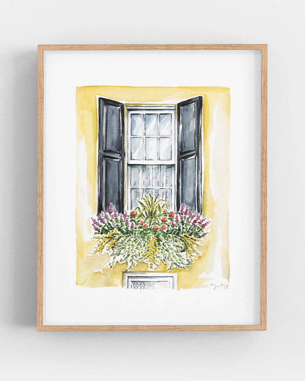 Texture Design Co - Wholesale Art Print - Flower Box Print of Tall Yellow Window2