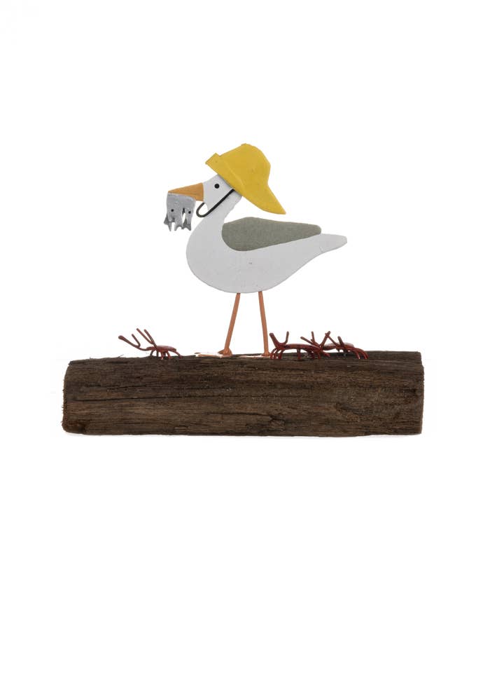 Seagull with Catch On Block for wholesale by Shoeless Joe Ltd