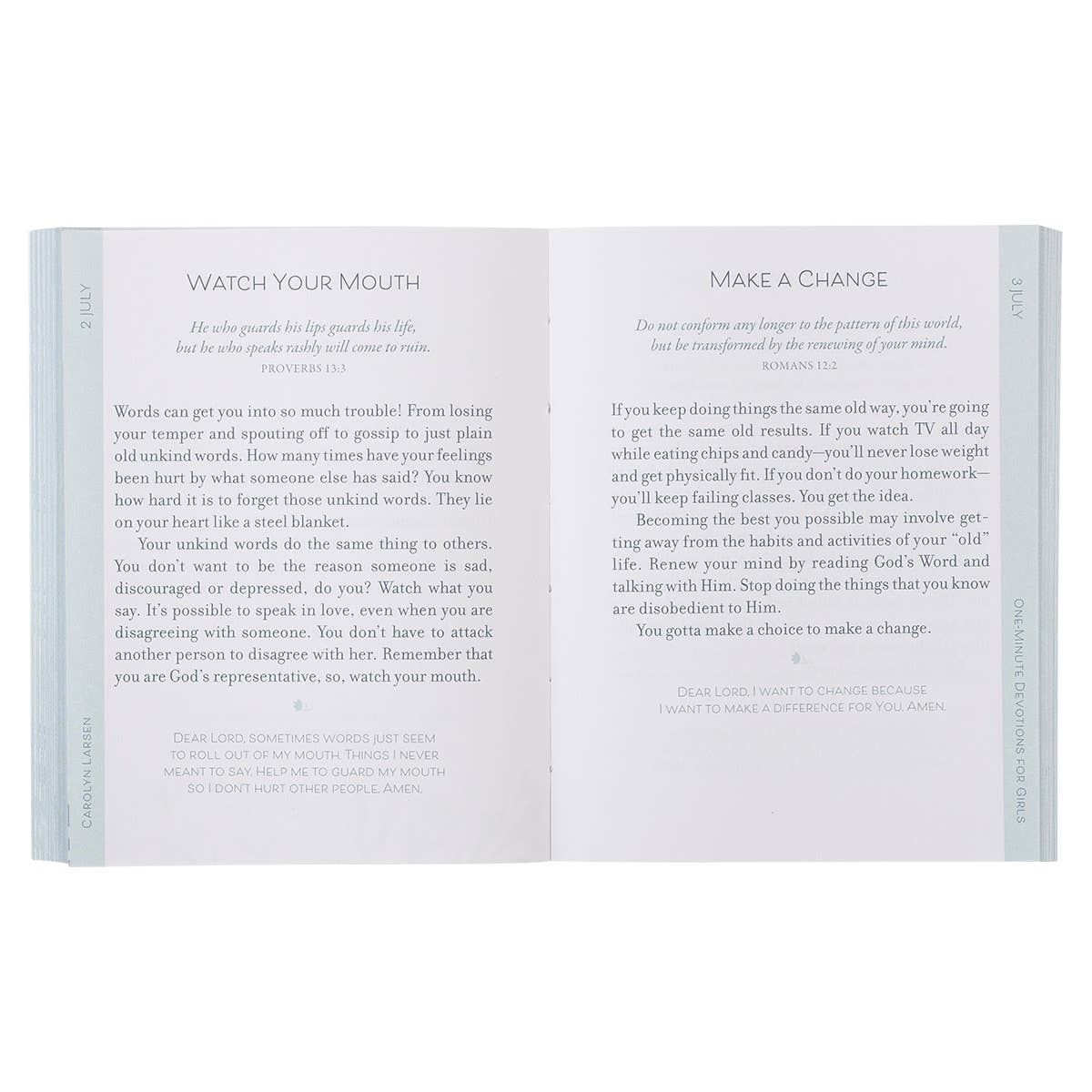 Christian Art Gifts - Vente Religion - Dévotions d'une minute pour filles, couverture souple5