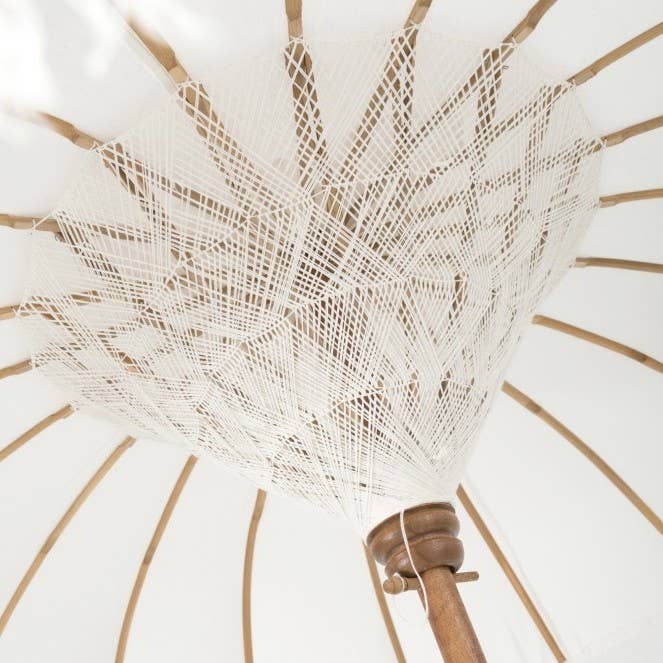 BOHORIA - Wholesale Umbrella – Unisex - Parasol+pompom cotton/wood white2