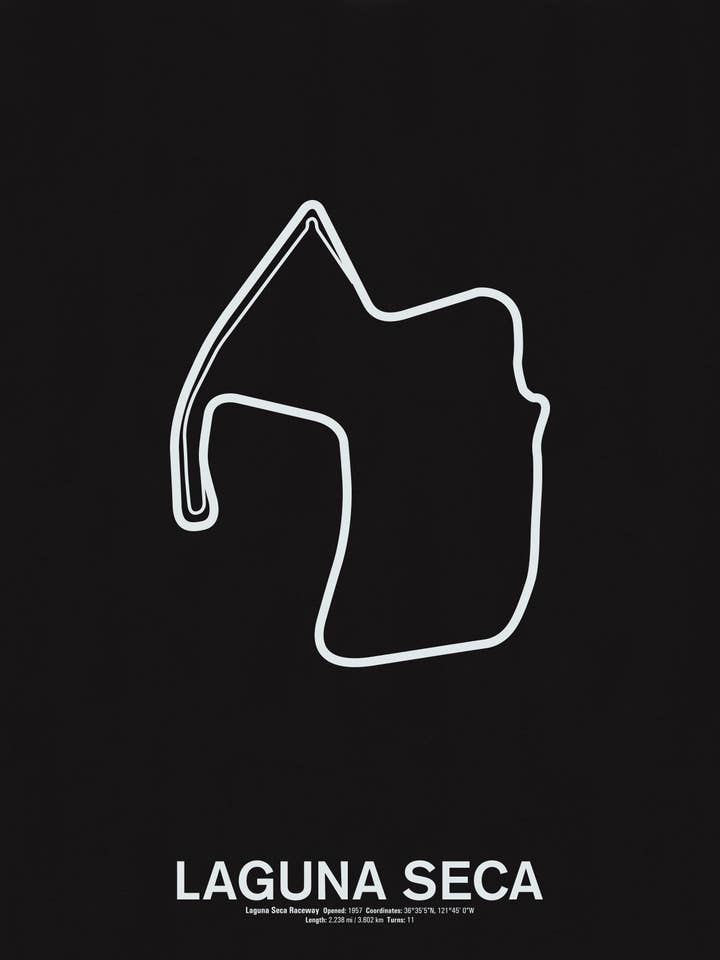 Laguna Seca Raceway Screenprint for wholesale by NOMO Design