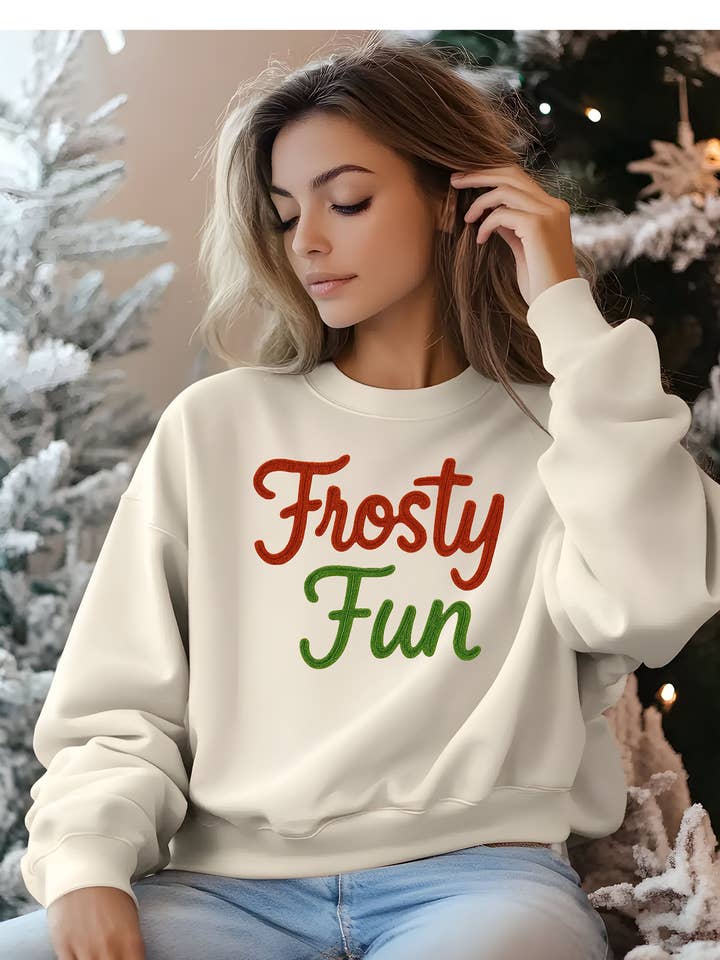 ❄️ “Frosty Fun” Holiday Sweatshirt & Tee for wholesale by Rainwater Designs