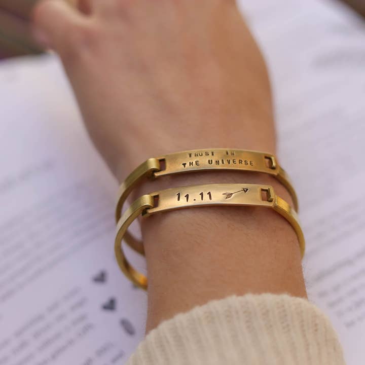 Stone Cooper - Wholesale Cuff Bracelet - Custom Expression Stamped Clip-Cuff Brass Bracelet2