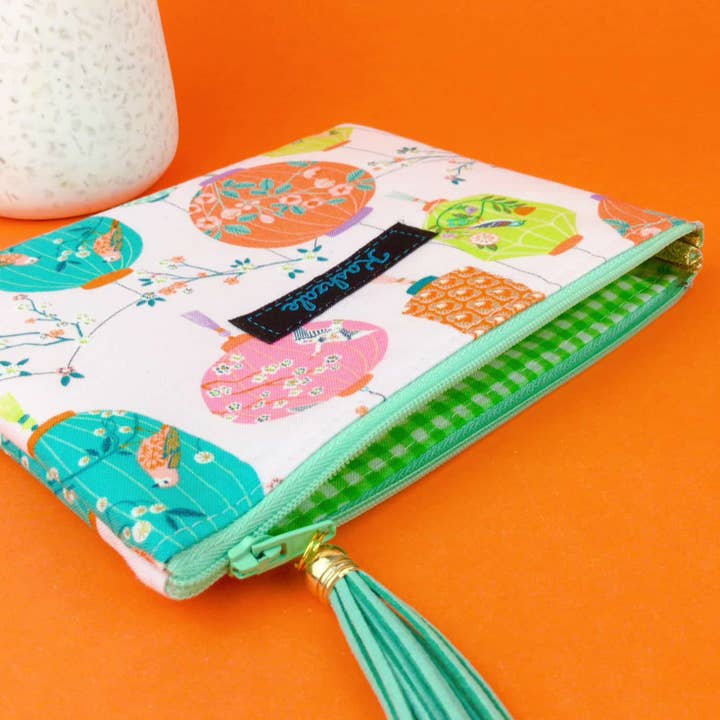 Kashzale Handmade Cosmetic Bags - Wholesale Make-up/cosmetic bag - Lanterns Small Clutch, Small makeup bag. PalePink Makeup Bag.2