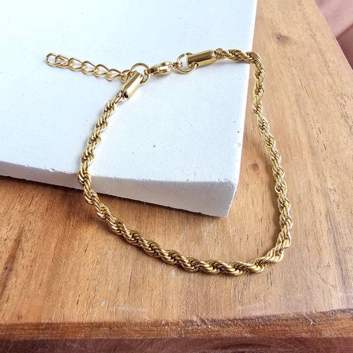 Luxe Gold Rope Bracelet for wholesale by Spiffy & Splendid