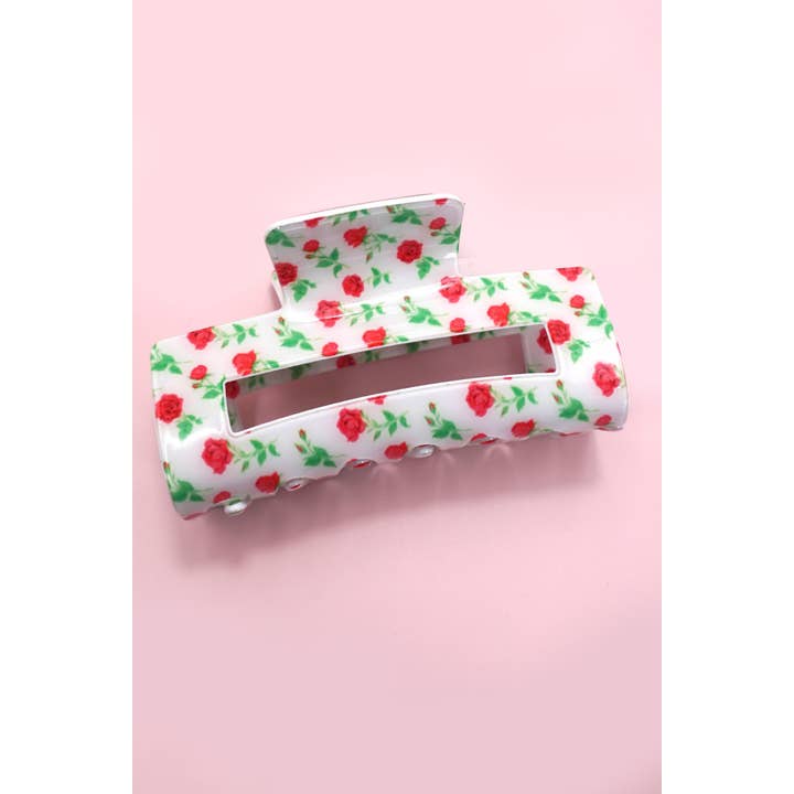 JOSSLYN by wall to wall - Vente Pince à cheveux – femme - PINCES À CHEVEUX RECTANGULAIRES JUMBO DITSY ROSE | 40H8982