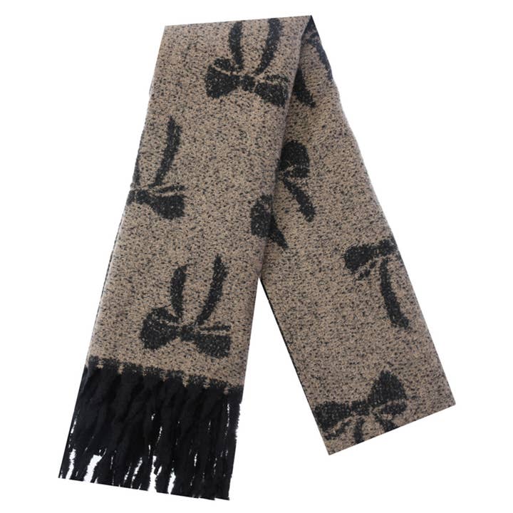 JOIA ACCESSORIES - Wholesale Scarf - Women's - RIBBON PATTERN FRINGE OBLONG SCARF, LVSC 0952