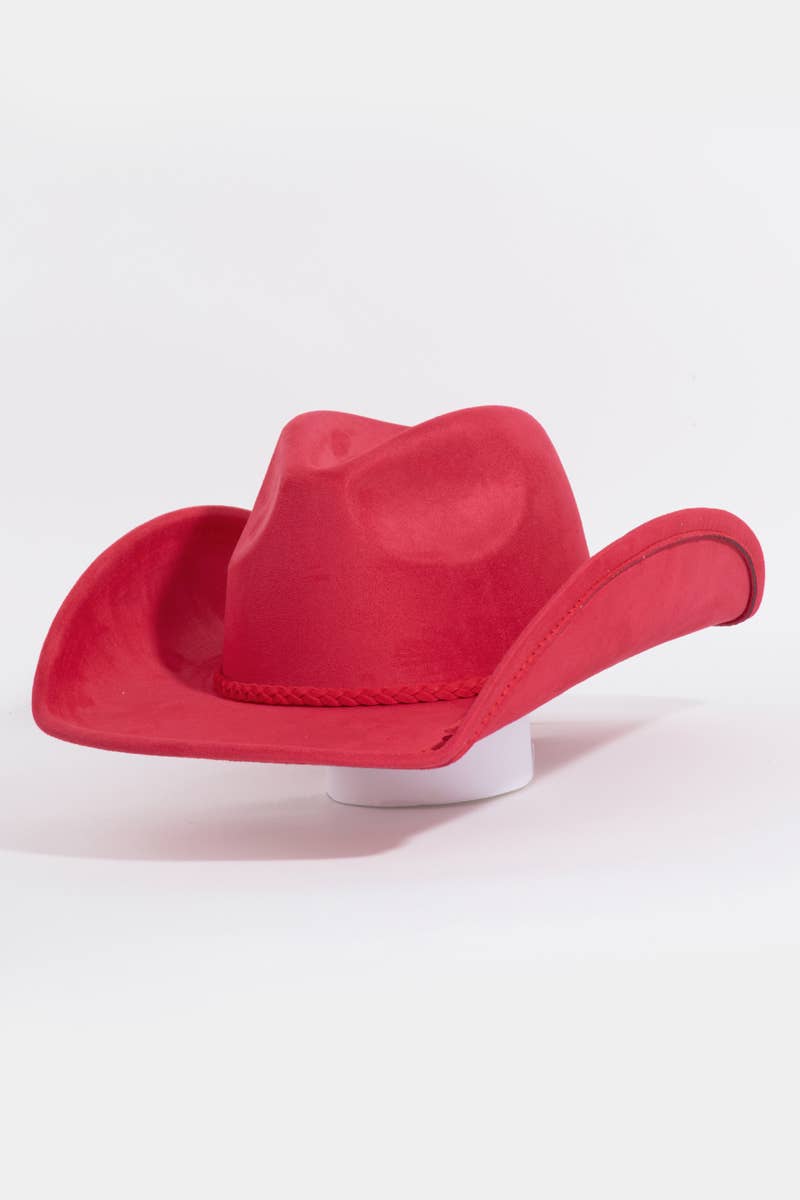 Collections by Fame Accessories - Wholesale Fedora - Women's - Rope Braid Strap Western Cowboy Hat1