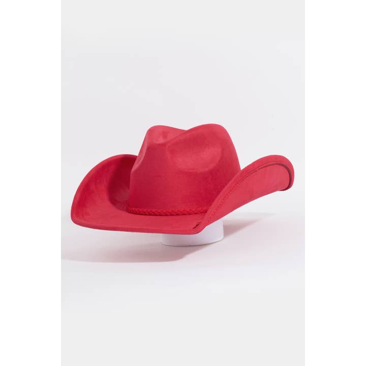 Collections by Fame Accessories - Wholesale Fedora - Women's - Rope Braid Strap Western Cowboy Hat1