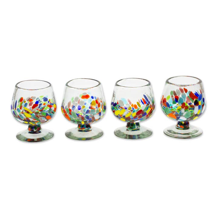 NOVICA - Wholesale Wine Glass - Novica Handmade Chromatic Ceremony Glass Goblets, Set Of 42