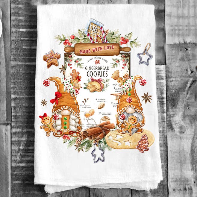 Avery Lane Gifts – Großhandel Geschirrtücher – Weihnachtshandtuch mit Lebbart-Rezept für Zwerge, Mehlsack