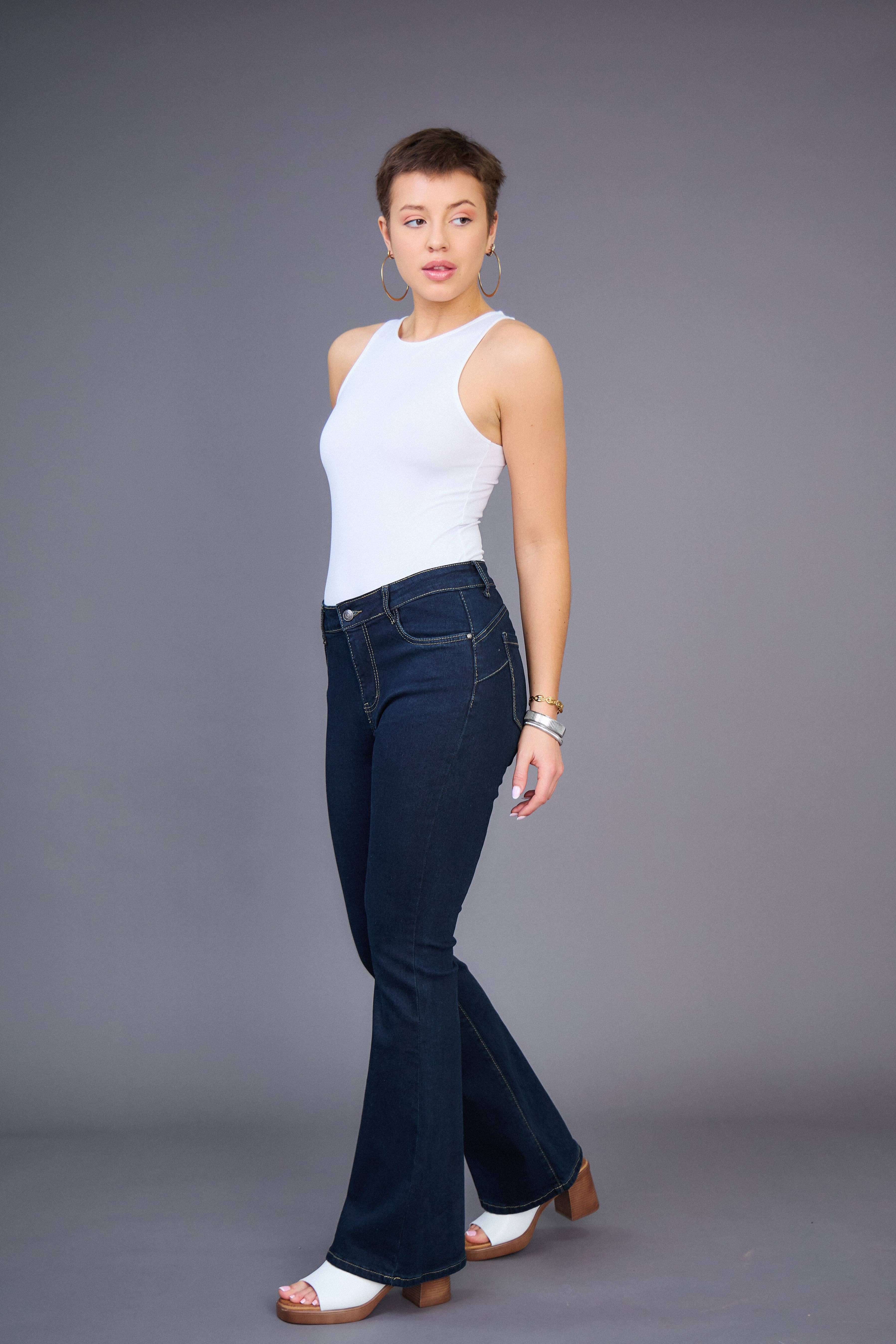 ANA & LUCY - Wholesale Jeans - Women's - Women's Flare Push-Up Jeans - ANA & LUCY2