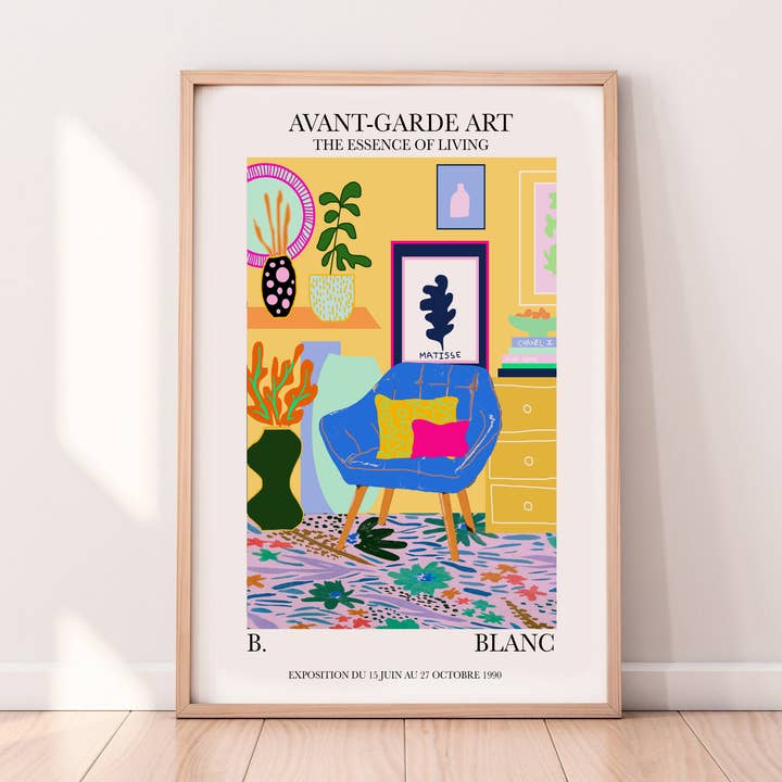 Living In Yellow A3 Print for wholesale by BLANC Prints UK