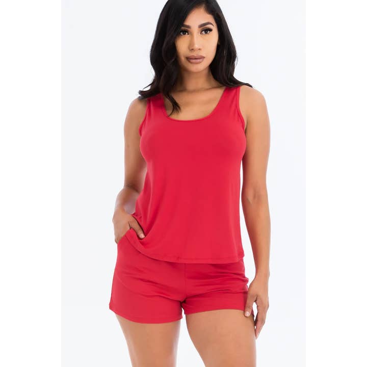 CONJUNTO DE CAMISETA SIN MANGAS Y PANTALONES CORTOS MOTEROS para venta al por mayor de Style Up