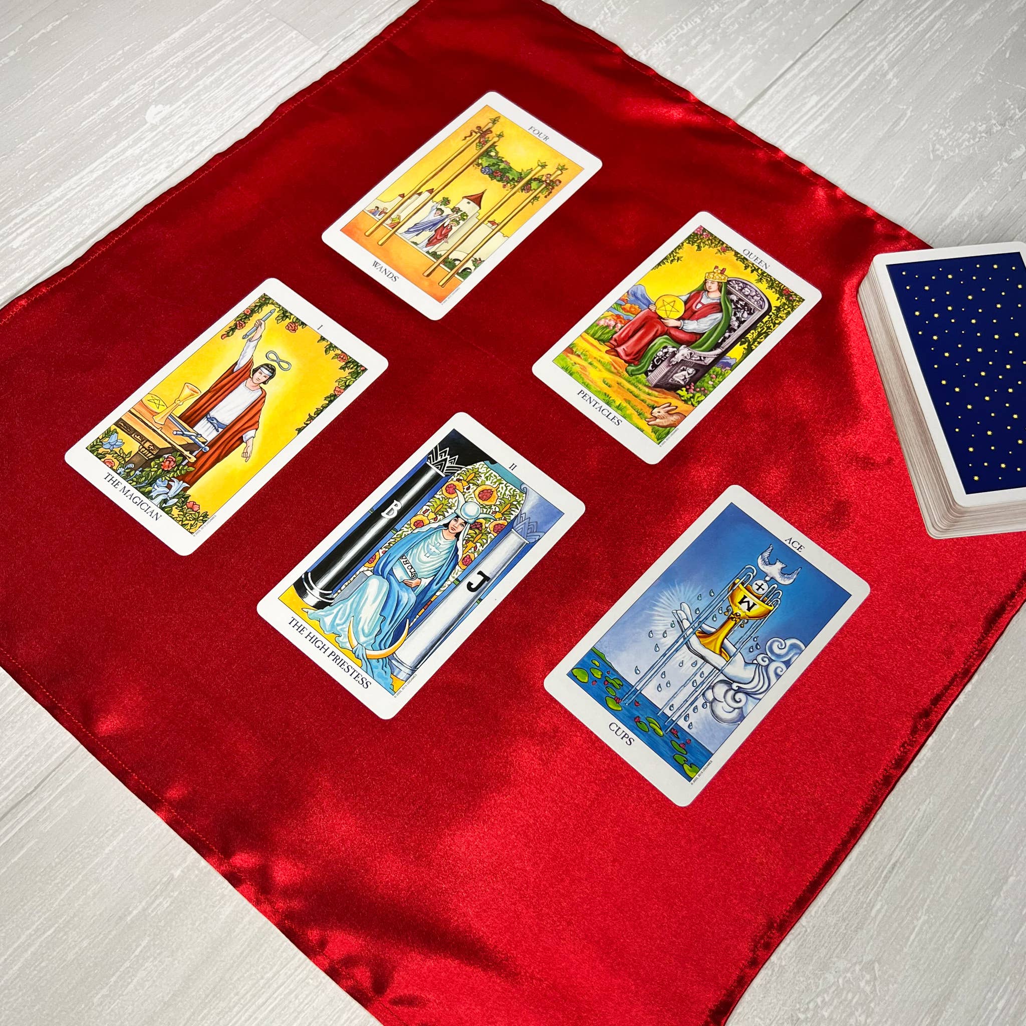 Threads of Tarot - Wholesale Tarot Cards - Red Satin Altar Cloth5