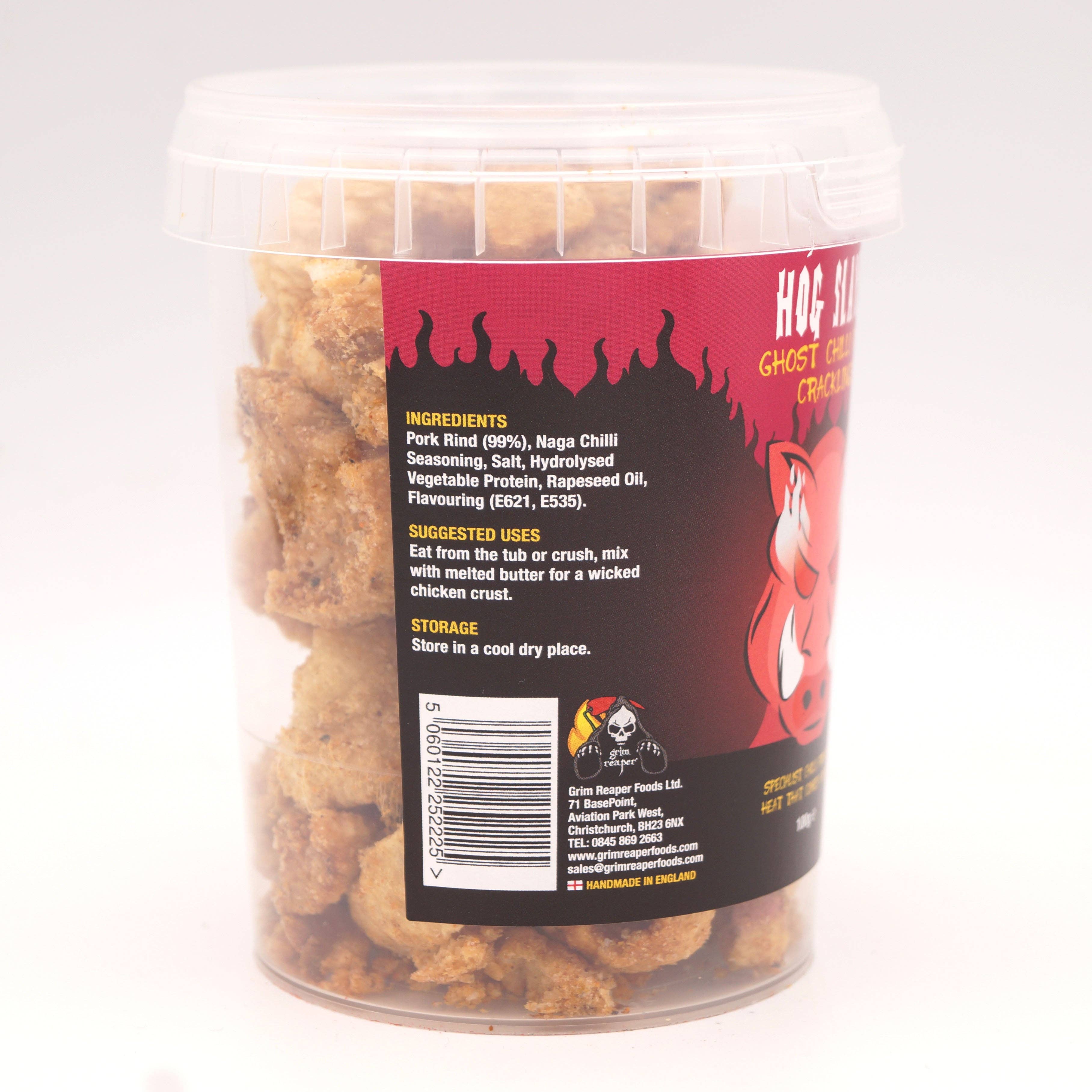 Dorset Chilli Shop – wholesale Puffed snack – Grim Reaper - Hogslayer - Ghost Chilli Pork Scratchings2