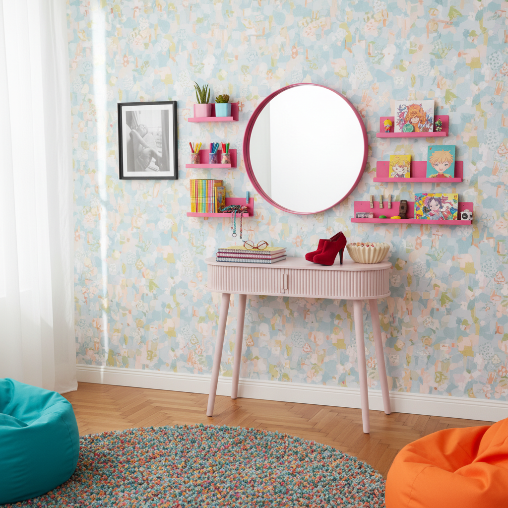 Housevitamin bv - Wholesale Wall Mounted Shelf - Wall shelfs - Metal - Pink - S3 - 8x8x40|50|60cm1