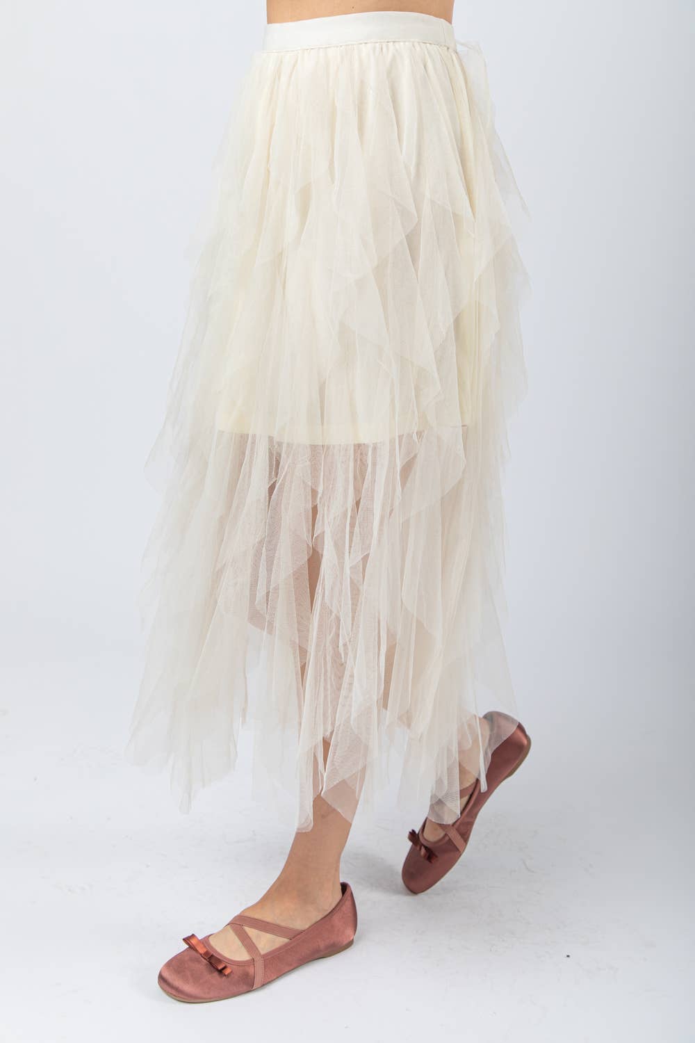 VERY J - Wholesale Rok - Dames - VERY J Barbie gelaagde tule midi-rok met waterval en elastische taille11