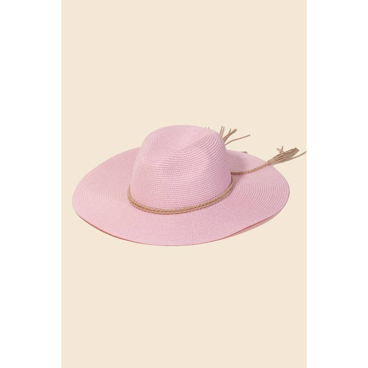 Anarchy Street - Wholesale Straw Hat - Women's - Straw Braided Rope Strap Fedora Hat