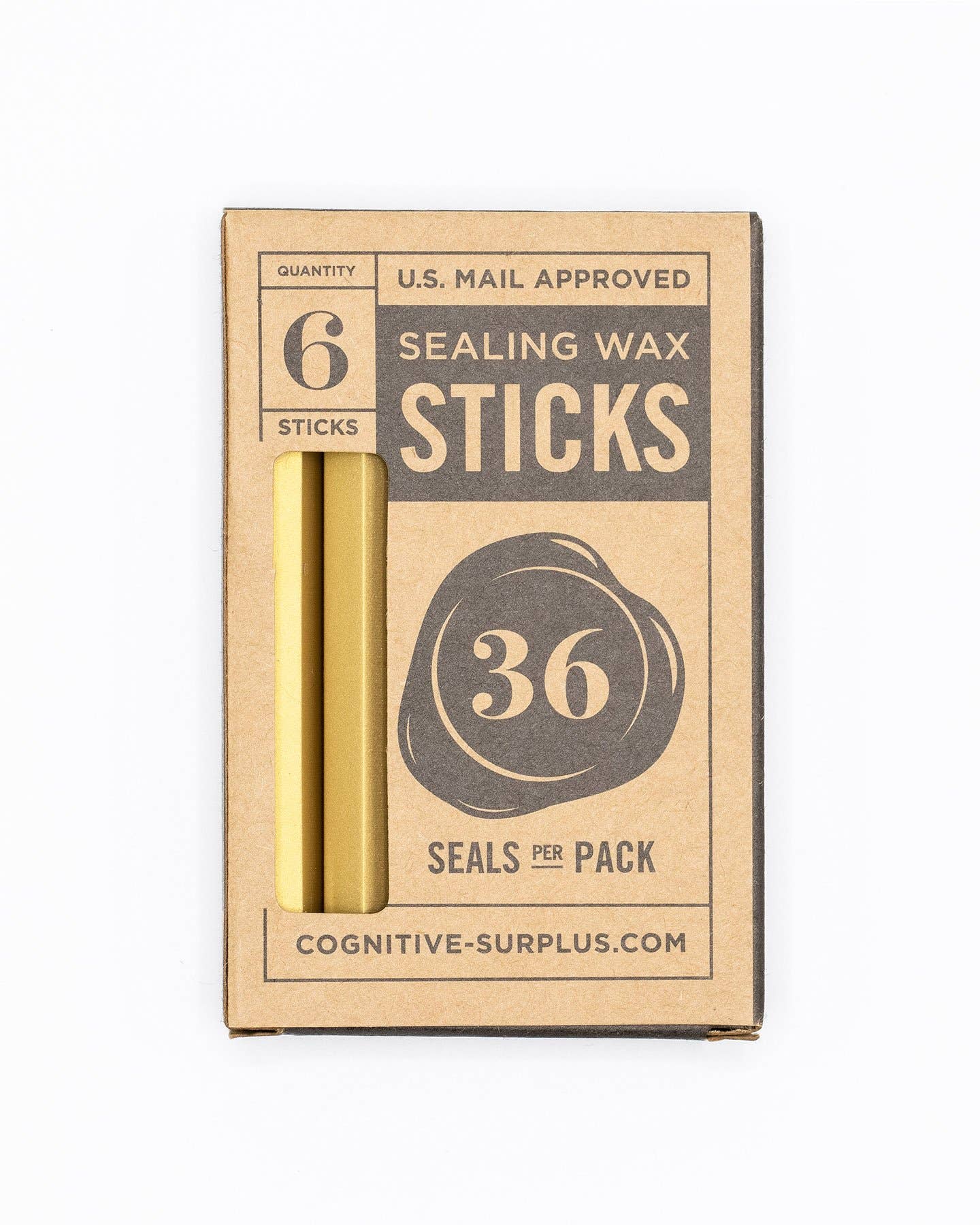 Cognitive Surplus - Wholesale Sealing Wax - Wax Pack - Gold Shimmer (Pack of 6) (Case of 4)1
