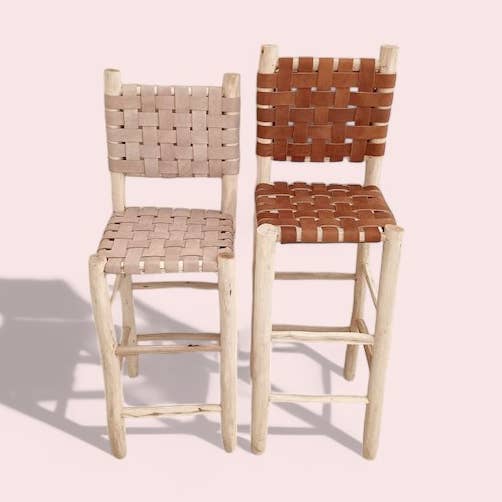 Handwoven Leather & Wood Bar Stool and other Purchase Wholesale wood bar stools. Free Returns & Net 60 Terms on Faire trending on Faire.