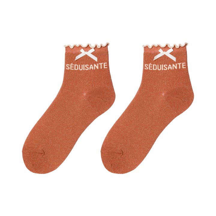 Meias de Mensagem Lurex com Detalhe de Laço por atacado de STELLA GREEN