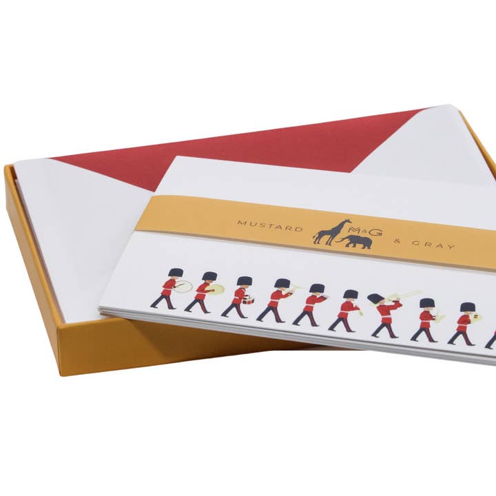 Mustard & Gray Ltd - Wholesale Stationery/Notecard Set - Changing of the Guard Notecard Set with Lined Envelopes
