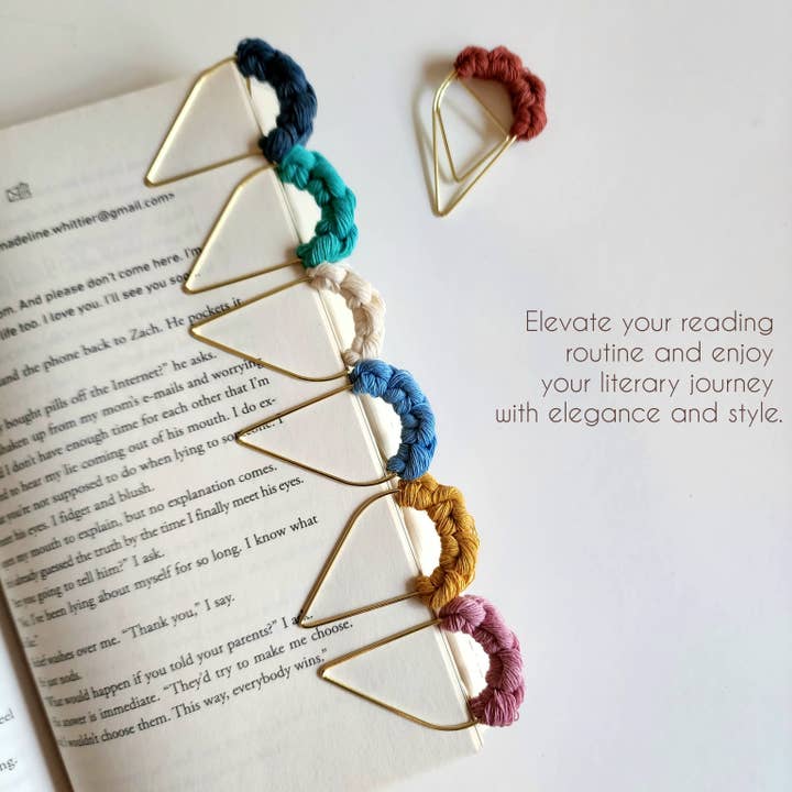Handmade By Uruba - Wholesale Bookmark - Minimalist Colorful Bookmark Charm, Handmade Book Accessory