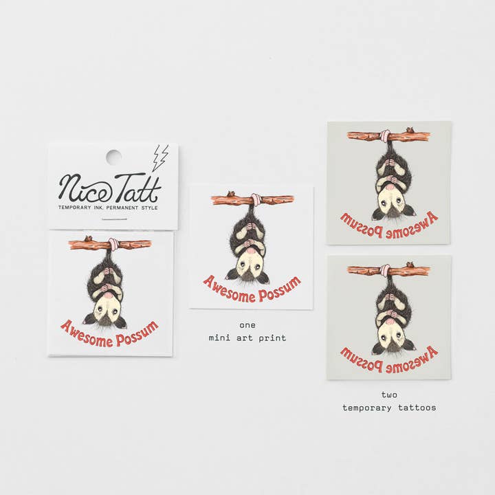 Nice Enough Stickers - Wholesale Temporary Tattoo - Awesome Possum - Temporary Tattoo2