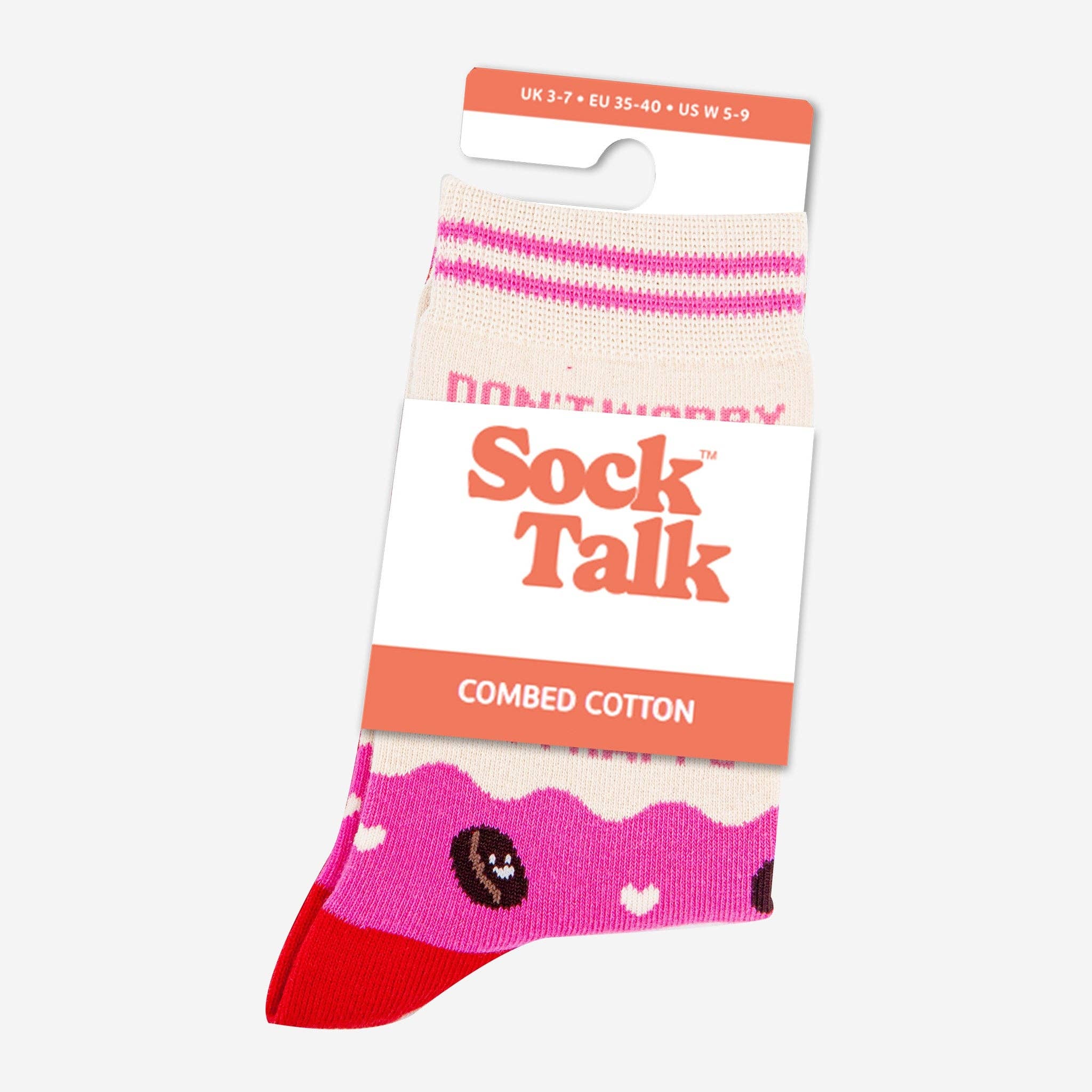 Sock Talk - Wholesale Socks - Women's - Women's Combed Cotton Ankle Socks- Pink/Cream, Be Frappe5