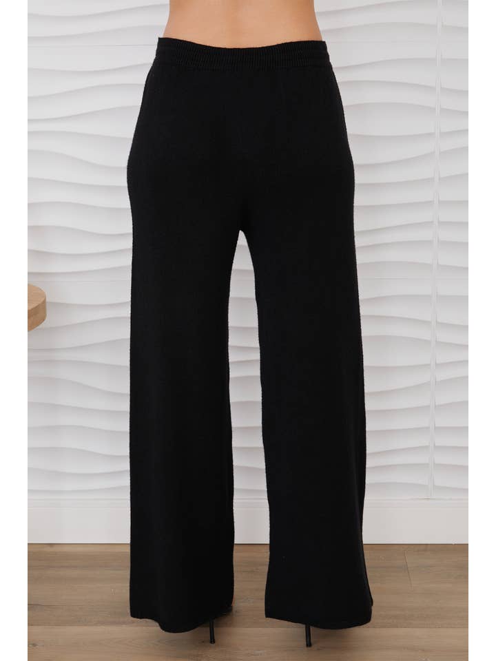 Negro PANTALÓN LIGERO DE PUNTO CON CORDÓN (330119/37736-NEGRO) de venta al por mayor en Faire2