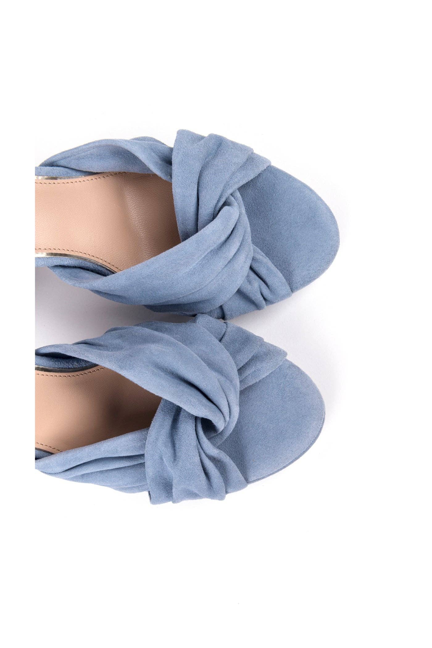 Zilian - Wholesale Platform Heels - Women's - 9 cm high heel bridal sandals with suede knot detail0