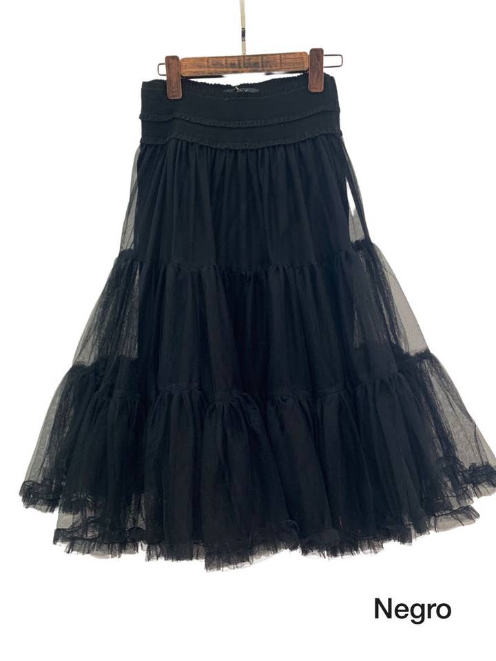 Invitadissimas - Wholesale Skirt - Women's - Pompous tulle midi skirt J875114