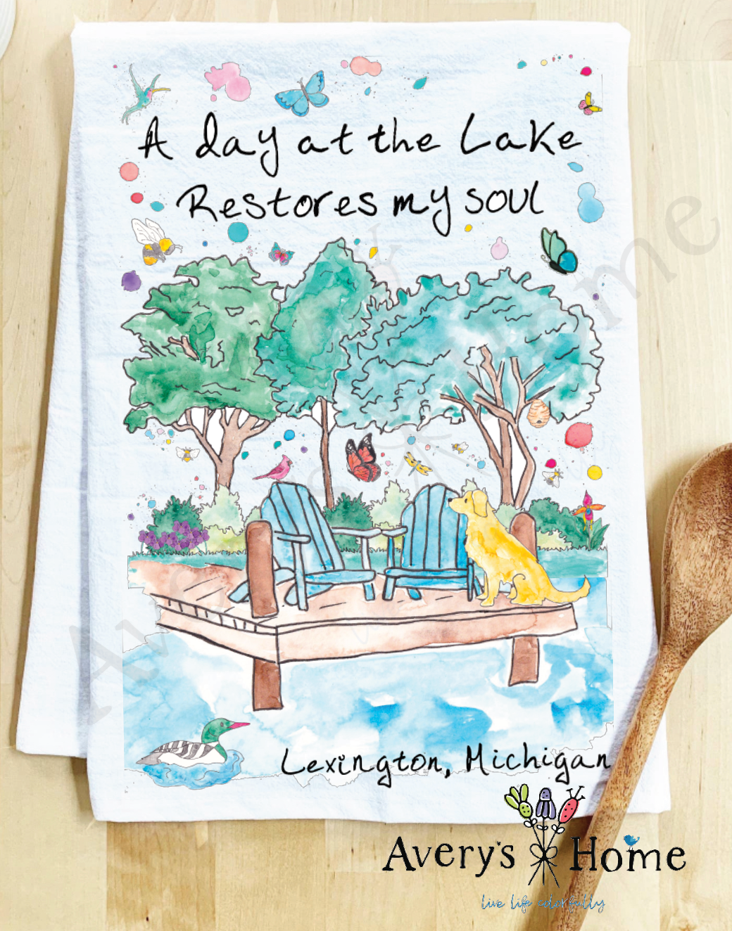 Avery's Home - Wholesale Tea Towel - A Day at the Lake or River Customizable Tea Towel54