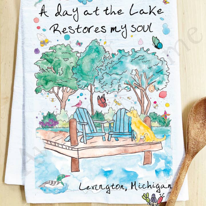 Avery's Home - Wholesale Tea Towel - A Day at the Lake or River Customizable Tea Towel54
