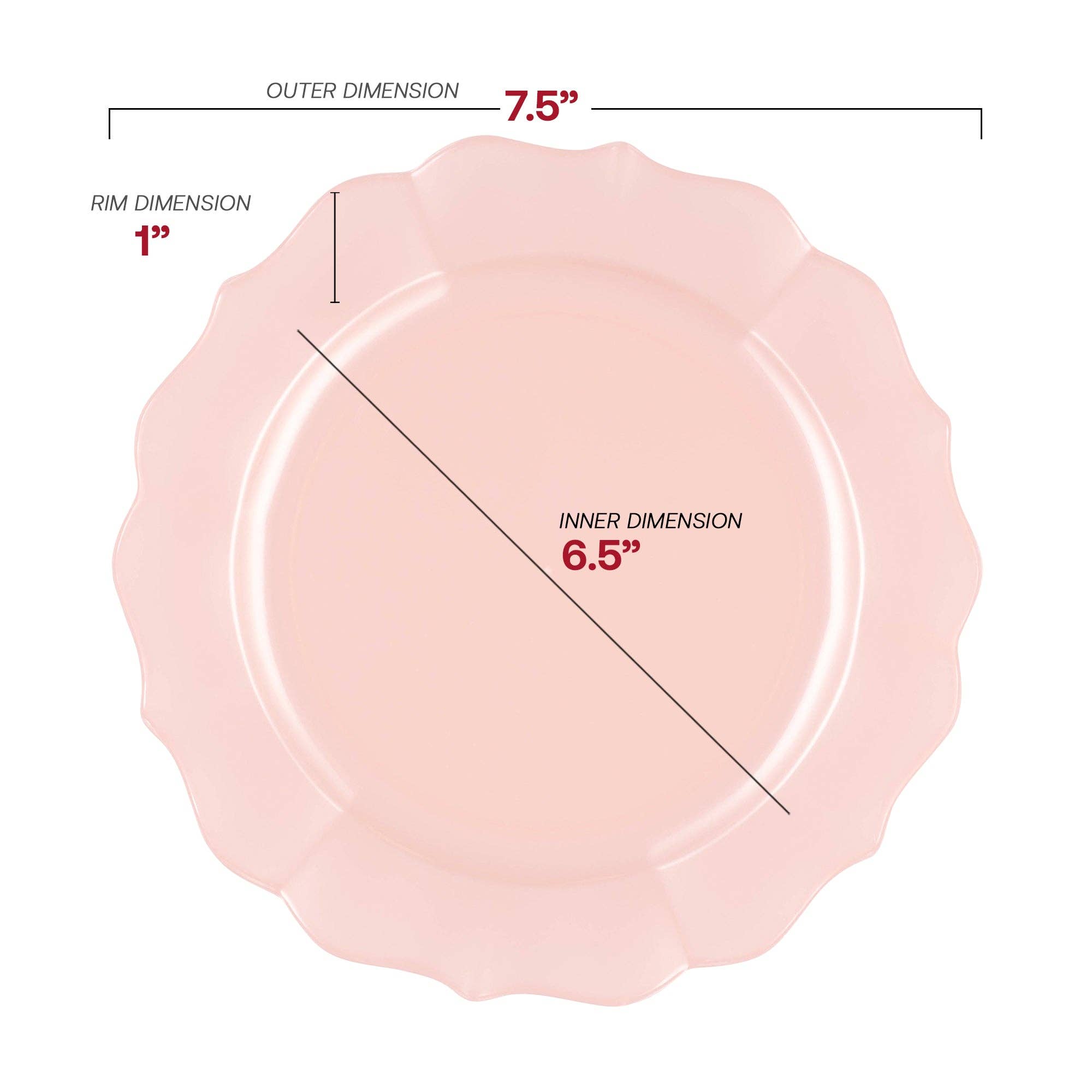 Smarty had a Party - Wholesale Dinnerware Set - Pearl Pink Round Lotus Dinnerware Value Set - 20 Sets3