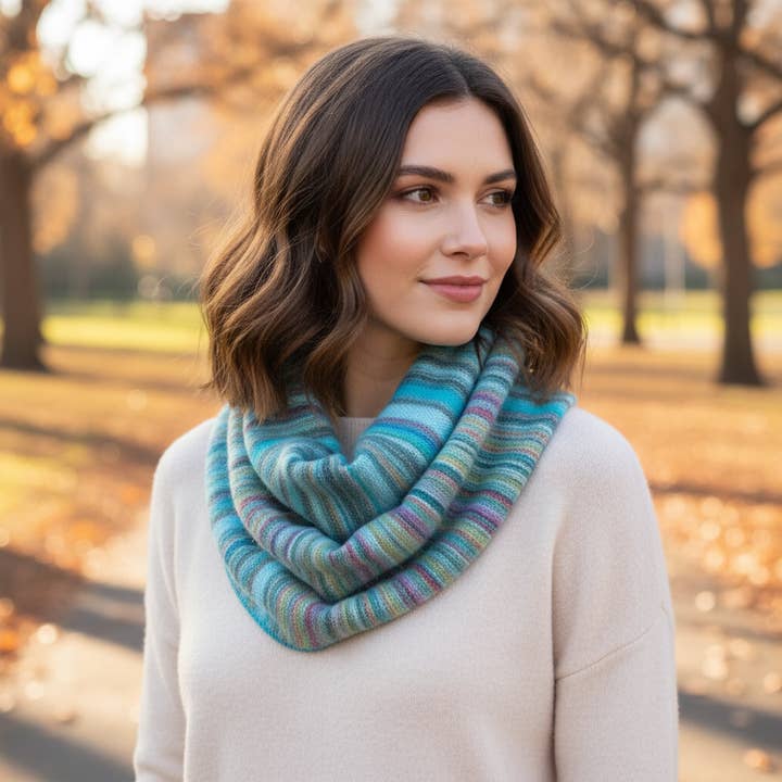 Bufanda de otoño infinito a rayas - Estuche de cuatro para venta al por mayor de Terra Natural Designs