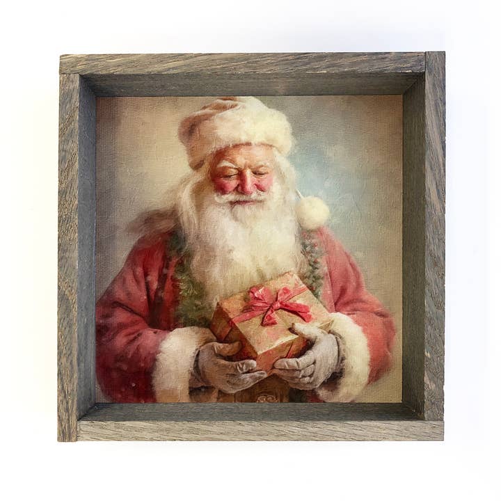 Hangout Home - Wholesale Wall Sign - Set of 8 Vintage Santa Art Framed Boxed Signs7