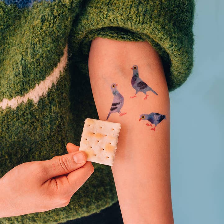 Tattly - Wholesale Temporary Tattoo - Pigeon Pals Tattoo Pair