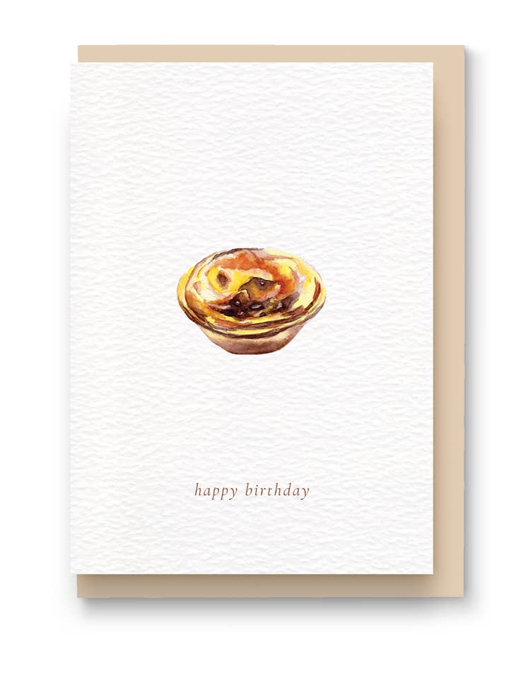 Pastel de Nata Card | Birthday Pastry Card for wholesale by Kate Hall Design