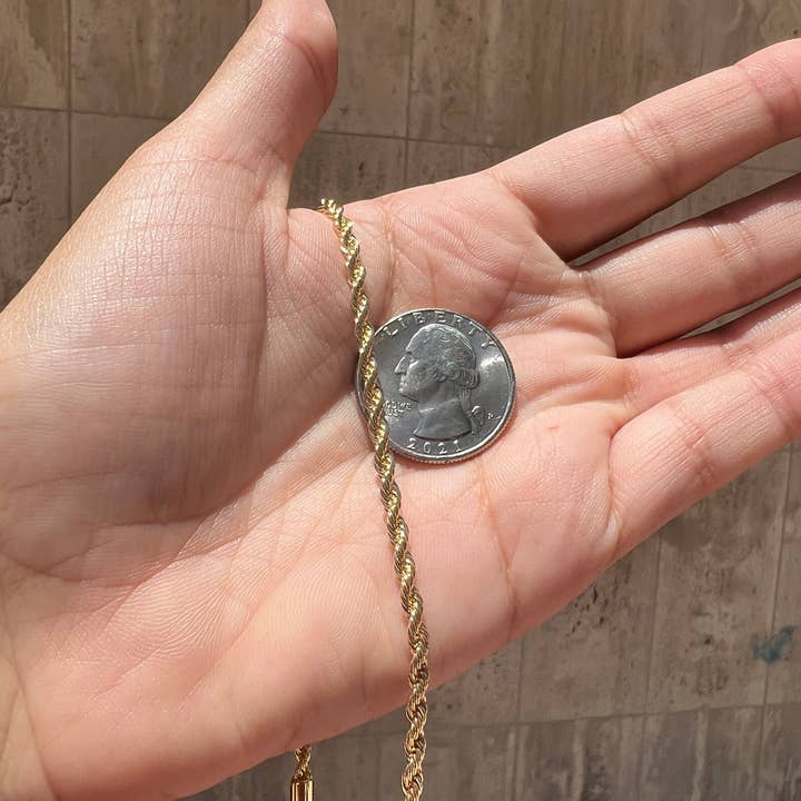 The Bead Bazaar - Wholesale Link & Chain Necklace - Wholesale Gold Filled 3mm Rope Chain, 18KT Bulk Gold Filled Rope Chain, Gold Chains, Gold Filled Chain, Finished Necklaces, Wholesale Rope Chain3