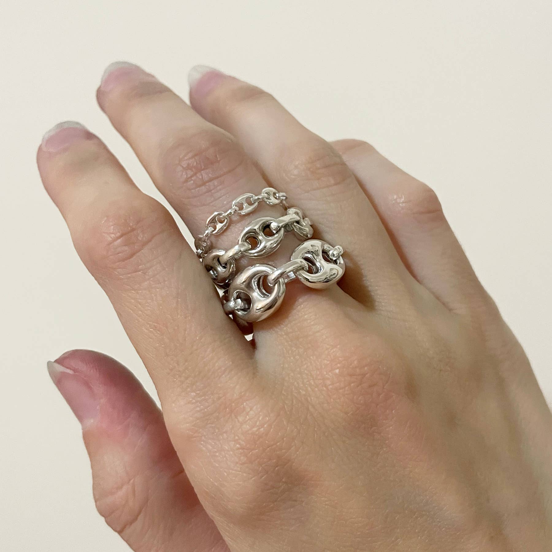 Aveta Studio - Vente Bagues chaînes - Bague Chaîne Brizo en Argent Sterling2