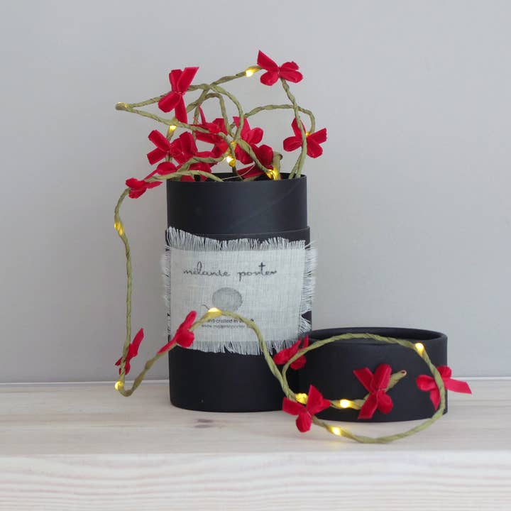 Velvet Bow Fairy Light String - Christmas Decoration for wholesale by Melanie Porter
