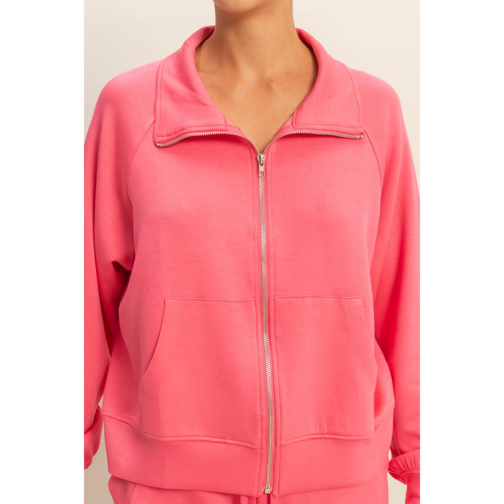 HYFVE – wholesale Jacket – Women's – Double Knit High Neck Long Sleeve Zippered Jacket22