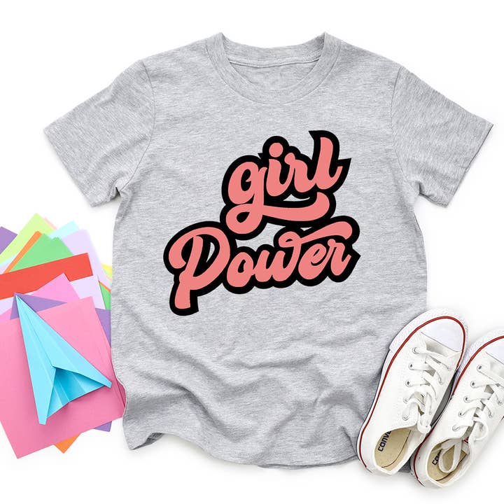 Girl Power Neon T-shirt graphique pour enfant pour la vente par Kids By Kissed Apparel