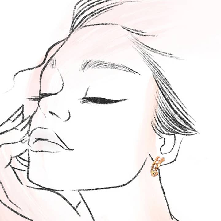 Gold INTERTWINED PEARL HOOP TITANIUM POST EARRINGS | 31E50198 for wholesale on Faire2