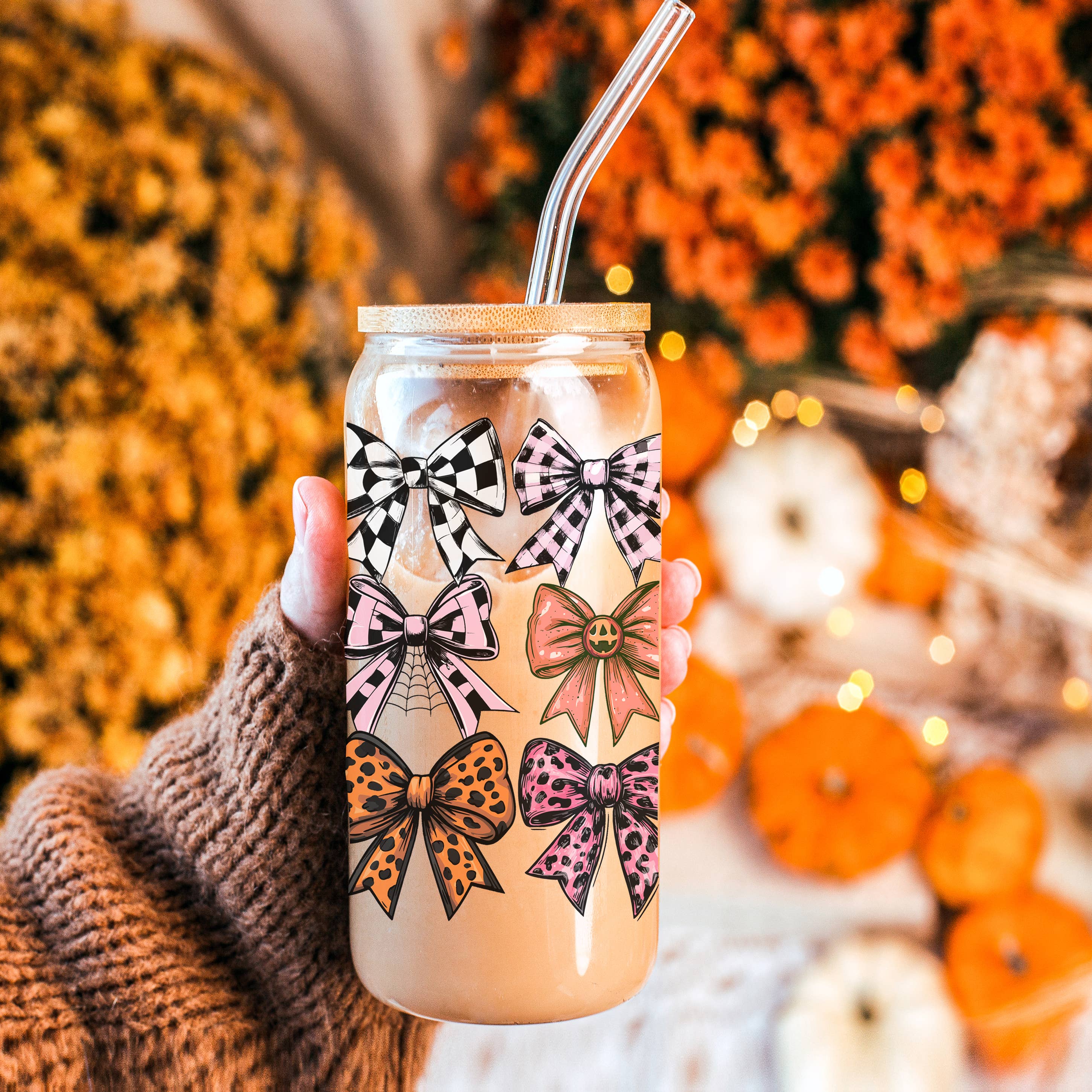 Gia Roma - Wholesale Drinking Glass/Cup - Halloween Tumblers Cute Fall Glass Cup Gifts & Kitchen Decor16